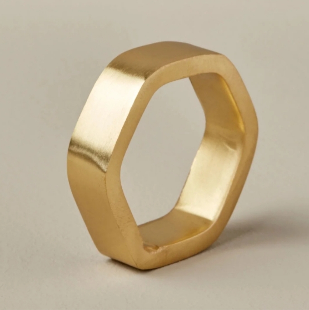 Pottery Barn Gold Hexagon Napkin Ring Be Home.